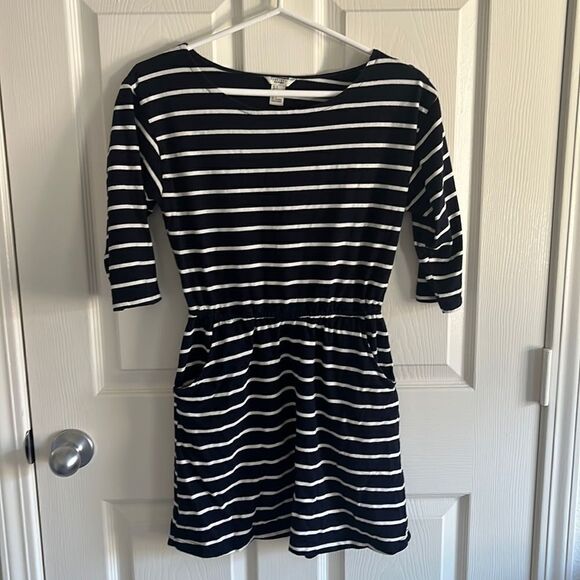 Navy & White Striped Dress - Picture 1 of 7